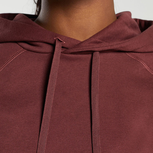 Mujer Heather Grey Oversized Full-Zip Crop Hoodie 55% algodón 45% Spandex, Drop Shoulder, Classic Fit - Product Image 5