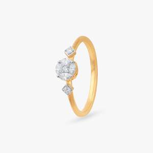 Forever Gleam Lab Grown Diamond Ring Elegant Timeless Anniversary Engagement Gift 18K <b>Yellow</b> Gold - Product Image 4