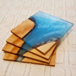 High Quality Eco Friendly Wood and Resin Coaster Tea <b>Cup</b> Coaster Shaped Coaster <b>Mat</b> for <b>Cup</b> Hot Selling Coaster Available - Product Image 3