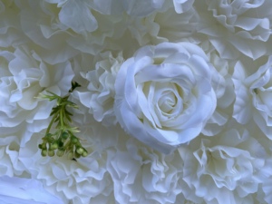 Rose artificielle <span class=keywords><strong>mini</strong></span> buissons de fleurs tenture murale fleurs blanches toile de fond décoration de mariage fleurs séchées mur - Product Image 3