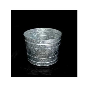 wholesale galvanized metal <b>planter</b> <b>large</b> round bucket shinny finished flower tub flower pot garden use for outdoor indoor decor - Product Image 4