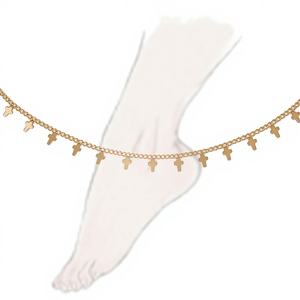 CUCOCUCA YFB A011 G Cavigliera in acciaio inossidabile con finitura dorata regolabile per uso quotidiano Spedizione UE in 48 ore - Product Image 1