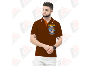 Signature Men's Striped for Polo T-Shirt Transpirable con estilo con apliques de telas de pana Batik de mezclilla ecológicos para el verano - Product Image 2