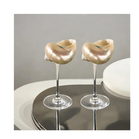 Verre à vin Eco Turbo Shell pour décor de plage Gobelets de conque faits à la main pour les événements en bord de mer et l'utilisation à l'exportation