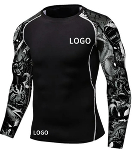 Alta calidad al por mayor Plain Jiu Jitsu Fitness Swim camisas impresas manga larga MMA para hombres Bjj Rash Guard OEM - Product Image 6