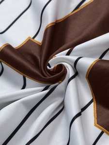 Unisex 220G Striped V-Neck Brown Trim Graphic Sublimation Short Sleeve American Football Jersey Oversized Breathable Streetwear - Product Image 4
