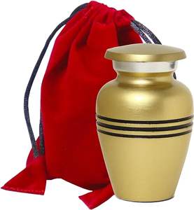 Belle urnes souvenir en aluminium fini tourbillon petit souvenir de conception classique de fabrication indienne pour les funérailles - Product Image 5