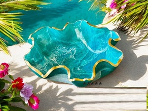 Cuenco de resina hecho a mano personalizado de diseño único para joyería de aperitivos de frutas o uso decorativo disponible a precio de fábrica - Product Image 2