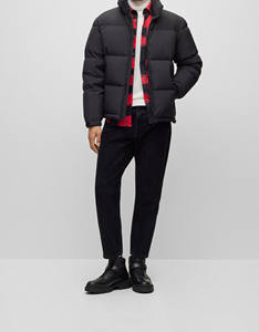 Diseñe su propia cantidad a granel, venta al por mayor, chaqueta de burbujas de nailon personalizada, chaquetas acolchadas con capucha extraíbles brillantes para hombre de invierno - Product Image 1