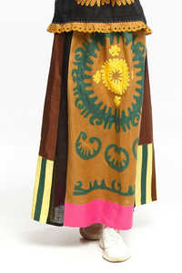 Elegante Multi Floral Bohemio Maxi Conjunto de dos piezas Cintura cómoda y mangas cortas Elegante Top con cuello en V para mujeres - Product Image 3