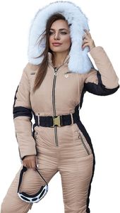 Women's Winter One Piece Zip Jumpsuit Waterproof Windproof Printed Breathable <b>Ski</b> Snowsuit Plus Size Adults - Product Image 2