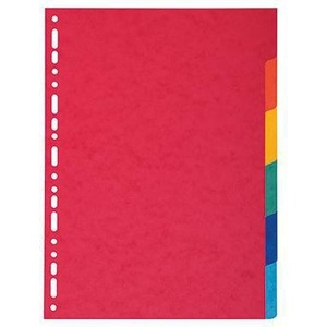 Exacompta Din <b>A4</b> Multicolored Blank File <b>Folders</b> with 6 Index Tabs Colored Cardboard - Product Image 1