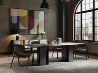 Table à manger pliable de qualité supérieure exclusive, plateau en marbre, 100% fabriquée en Italie, design contemporain, mobilier d'extérieur pour villa et hôtel