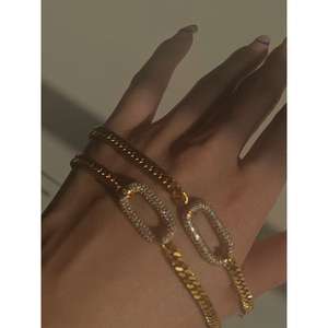 Collier chaîne en bambou plaqué or 18 carats pour femme, avec pendentif ovale en zircon, bijoux de corps tendance, collection 2025 - Product Image 5