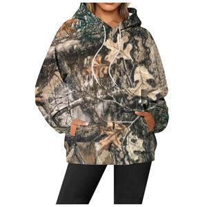 Pull à capuche antistatique et respirant en polaire camouflage pour homme, avec cordon de serrage, pour automne et hiver - Product Image 2