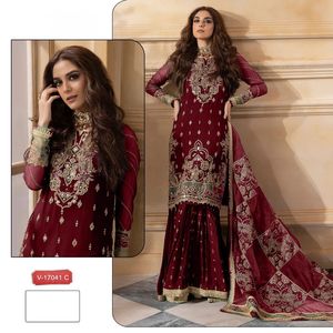 VELVET EMBROIDERED <b>Top</b> ORGANZA EMBROIDERED Dupatta VELVET EMBROIDERED Bottom - Product Image 1