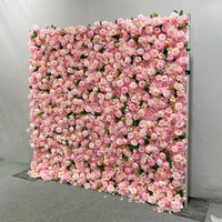 Luxe zijden bloemenwand achtergrond, handgemaakte bloemen bruiloft foto achtergrond, kunstbloemen paneel voor hotel evenementenlocatie decoratie