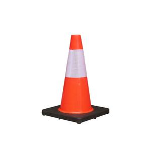 กรวยจราจรทำจากพีวีซีขนาด45ซม. พร้อมฐานสีดำทนทาน450มม. ผลิตภัณฑ์เตือนภัยจราจร - Product Image 1