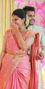 Luxueux Sarees en soie Jacquard lourd doré grand Jacquard tissage frontière tenue traditionnelle indienne pour les fêtes Fashionharbour - Product Image 3