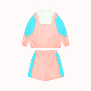 Ensemble court personnalisé OEM 2025 – Veste courte et short taille haute décontracté à séchage rapide pour femme, motif color block, idéal pour l'été - Product Image 2