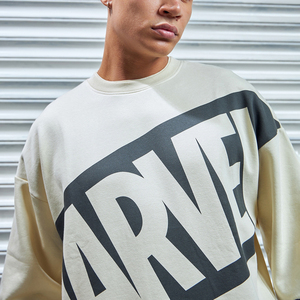 Sweat-shirt de style urbain unisexe à manches longues, col ras du cou, logo brodé, épaules dénudées, personnalisé pour hommes - Product Image 5