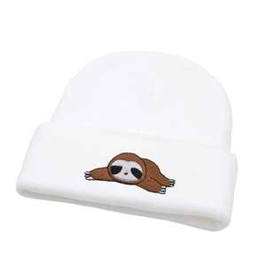 Bonnet d'hiver en cuir avec pompon motif camouflage tissé Logo Bonnets tricotés Designer 3D brodé personnage de dessin animé - Product Image 2