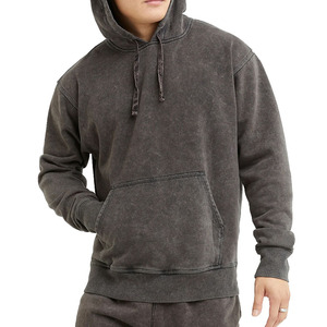 Meilleure qualité personnalisée OEM hommes lavage à l'acide sweats à capuche Street Style polaire pour l'hiver avec motif imprimé brodé techniques - Product Image 1