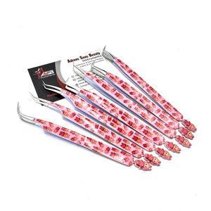 Pinzas Labubu de clasificación superior, pinzas de pestañas Labubu de acero inoxidable sostenible, pinzas de extensión de pestañas rosas, logotipo personalizado - Product Image 6