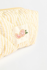 Borsa per il Trucco con Striscia Gialla e Logo Personalizzato, Pochette Cosmetica Trapuntata, Beauty <span class=keywords><strong>Case</strong></span> OEM, Etichetta Privata ODM - Product Image 2