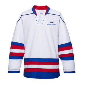 Maillot de hockey sur glace léger à séchage rapide 100 % polyester, tissu flexible pour l'entraînement des équipes adultes et les matchs, personnalisable pour le jour du match - Product Image 1