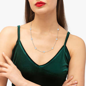 Collar con Diamantes Engastados en Bisel, Oro Blanco de 14k, 3.00ct - Product Image 1