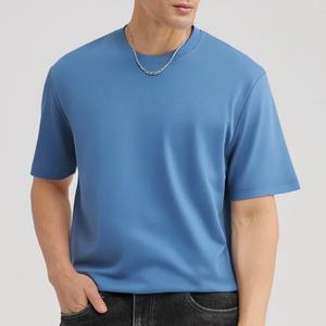 Camiseta de manga corta pesada de algodón 100% para hombre, Camiseta de algodón de verano de Color sólido, Camiseta de algodón de lana larga de media manga - Product Image 3