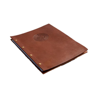 Couverture de menu en cuir véritable imperméable Matériau PU avec support tricoté Motif fini Produit en cuir synthétique