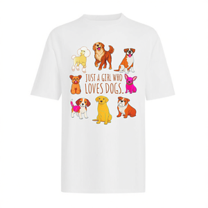 T-Shirt per Ragazze Amanti dei Cuccioli: Solo una Ragazza che Ama i Cani, Prodotto Promozionale - Product Image 2