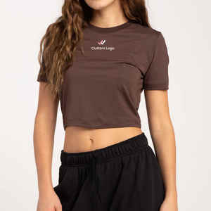 Ropa elegante, camiseta de manga corta para mujer, camisetas de marca de buena calidad con cuello redondo para mujer joven de la fábrica de Pakistán - Product Image 5