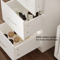Table de maquillage européenne à hauteur réglable avec miroir, éclairage LED et tiroirs à fermeture douce