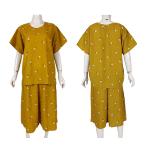 ชุดนอนแขนสั้นผ้าเรยอนสำหรับผู้หญิงชุดนอนประจำวันเอวยางยืดพร้อมคุณสมบัติกันหนาวระบายอากาศได้ดีเนื้อนุ่มสำหรับฤดูใบไม้ผลิฤดูร้อน - Product Image 6