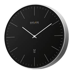 Horloge murale noire et argentée de 25 cm RAC1001, design élégant sans chiffres - Product Image 1