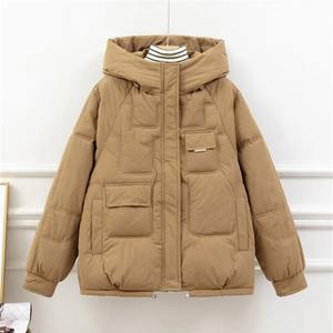Veste d'hiver élégante et élégante pour femmes, parka de neige rembourrée en coton avec col montant, poche ceinture, pardessus épais et chaud - Product Image 3
