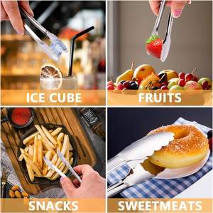 Bulk Demand Kitchen Tongs Stainless Steel Metal Heat Resistant Cooking Toss Salad Grab Food with Strong <b>Grip</b> - Product Image 4