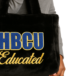 HBCU Educado Negro SGRho Bolso de mano de piel Felpa Chenille Bordado Griego Hermandad Divina Nueve Regalo Logotipo personalizado Monedero de moda - Product Image 4