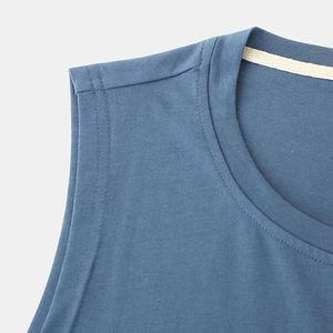 Hombres al por mayor de algodón Tank Top Casual transpirable Chaleco de punto con la impresión del logotipo personalizado - Product Image 4