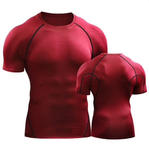 Personnalisé Hommes Compression À Manches Courtes Sport Athlétique Rash Guard Cool Dry Workout Couche De Base Sous-vêtement Fitness TShirt - Product Image 5