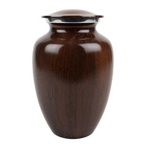 Urne de crémation en laiton noir uni de conception moderne et conception de bande d'or pour l'adulte des cendres humaines - Product Image 3