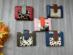 กระเป๋าคลัทช์หนังขนสัตว์พิมพ์ลายสัตว์ทำด้วยมือมีสไตล์แบบลำลองกระเป๋าใส่บัตรหนังแท้ขนาดเล็กน่ารัก - Product Image 5