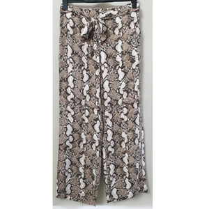 Pyjama décontracté pour femme en satin 100% polyester, imprimé floral sur toute la surface, cordon de serrage, style pantalon droit, ample, respirant, autre - Product Image 1