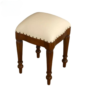 Tocador de Madera de Teca Maciza con Espejo y Taburete |   Tocador de Maquillaje Clásico Hecho a Mano para Sala de Estar o Dormitorio con Cajones de Almacenamiento - Product Image 4