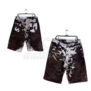 Pantalones Cortos Casuales de Lona con Pelo Natural para Hombre, Estilo Urbano Moderno con Patrones Naturales - Product Image 5