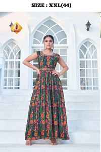 El último diseñador Rayon Printed Mirror Work Long Kurti de Fab Zone - Product Image 5