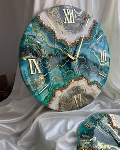 Relojes de Pared Minimalistas de Resina Epoxi - Diseño Moderno Digital LED Estilo Antiguo para Sala de Estar, Cocina, Oficina, Decoración del Hogar, Regalo Personalizable - Product Image 2